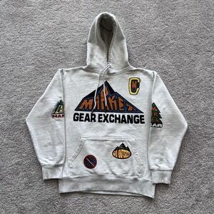 Market Gear Exchange Hoodie Mens M Gray Graphic Go Outside Camp Fleece Pullover